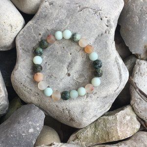 Handmade Beaded Bracelet Seaglass Style